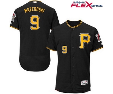 Men's Pittsburgh Pirates #9 Bill Mazeroski Black Alternate Stitched MLB Majestic Flex Base Jersey