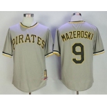 Men's Pittsburgh Pirates #9 Bill Mazeroski Gray Pullover Stitched MLB Majestic Cooperstown Collection Jersey