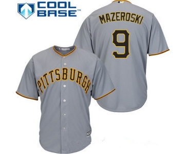 Men's Pittsburgh Pirates #9 Bill Mazeroski Gray Road Stitched MLB Majestic Cool Base Jersey