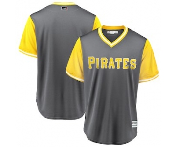 Men's Pittsburgh Pirates Blank Majestic Gray 2018 Players' Weekend Team Cool Base Jersey