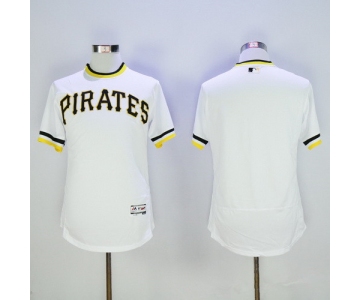 Men's Pittsburgh Pirates Blank White Pullover 2016 Flexbase Majestic Baseball Jersey