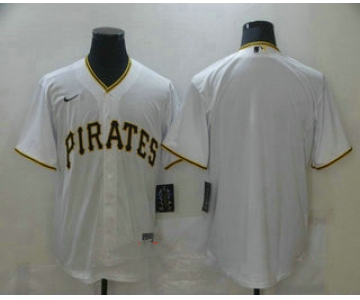 Men's Pittsburgh Pirates Blank White Stitched MLB Cool Base Nike Jersey