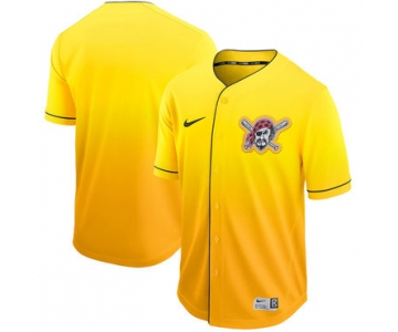 Men's Pittsburgh Pirates Blank Yellow Drift Fashion Jersey