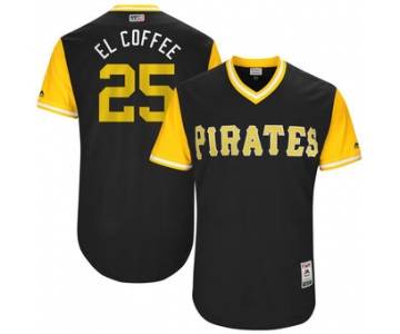 Men's Pittsburgh Pirates Gregory Polanco El Coffee Majestic Black 2017 Players Weekend Authentic Jersey