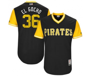 Men's Pittsburgh Pirates Jose Osuna El Gocho Majestic Black 2017 Players Weekend Authentic Jersey