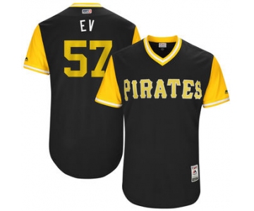 Men's Pittsburgh Pirates Trevor Williams EV Majestic Black 2017 Players Weekend Authentic Jersey
