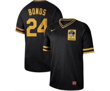Pirates #24 Barry Bonds Black Authentic Cooperstown Collection Stitched Baseball Jersey