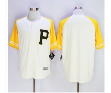 Pirates Blank CreamGold Exclusive New Cool Base Stitched MLB Jersey
