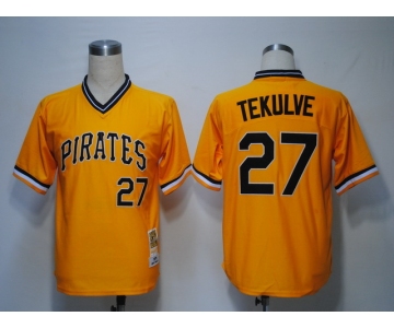 Pittsburgh Pirates #27 Kent Tekulve 1979 Yellow Throwback Jersey