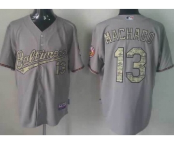 Baltimore Orioles #13 Manny Machado Gray With Camo Jersey