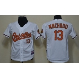 Baltimore Orioles #13 Manny Machado White Kids Jersey