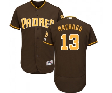 Men's San Diego Padres #13 Manny Machado Brown Flexbase Authentic Collection Stitched Baseball Jersey