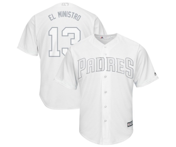Men's San Diego Padres 13 Manny Machado El Ministro White 2019 Players' Weekend Player Jersey