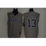 Men's San Diego Padres #13 Manny Machado Gray 2020 Cool and Refreshing Sleeveless Fan Stitched MLB Nike Jersey