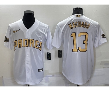 Men's San Diego Padres #13 Manny Machado White 2022 All Star Stitched Cool Base Nike Jersey