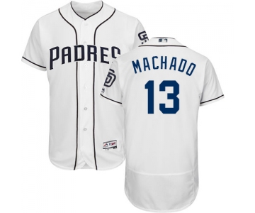 Men's San Diego Padres #13 Manny Machado White Flexbase Authentic Collection Stitched Baseball Jersey