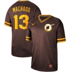 Padres #13 Manny Machado Brown Authentic Cooperstown Collection Stitched Baseball Jersey