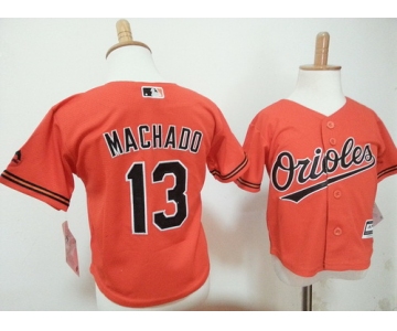 Toddler Baltimore Orioles #13 Manny Machado Orange MLB Majestic Baseball Jersey