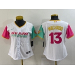 Women's San Diego Padres #13 Manny Machado White 2022 City Connect Cool Base Stitched Jersey