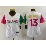 Youth San Diego Padres #13 Manny Machado White 2022 City Connect Cool Base Stitched Jersey
