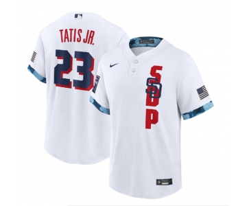 Men's San Diego Padres #23 Fernando Tatis Jr. 2021 White All-Star Cool Base Stitched MLB Jersey