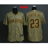 Men's San Diego Padres #23 Fernando Tatis Jr. Gray Pinstripe Stitched MLB Flex Base Nike Jersey