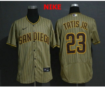 Men's San Diego Padres #23 Fernando Tatis Jr. Gray Pinstripe Stitched MLB Flex Base Nike Jersey