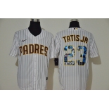 Men's San Diego Padres #23 Fernando Tatis Jr. White Unforgettable Moment Stitched Fashion MLB Cool Base Nike Jersey
