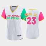 Women's San Diego Padres #23 Fernando Tatis Jr. White 2022 City Connect Cool Base Stitched Baseball Jersey(Run Small)