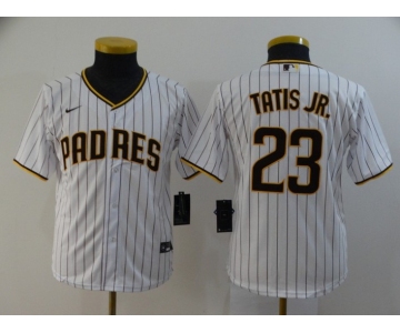 Youth San Diego Padres #23 Fernando Tatis Jr. White Stitched MLB Cool Base Nike Jersey