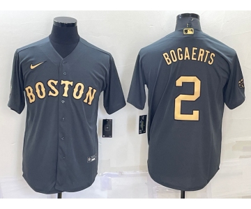 Men's Boston Red Sox #2 Xander Bogaerts Grey 2022 All Star Stitched Cool Base Nike Jersey