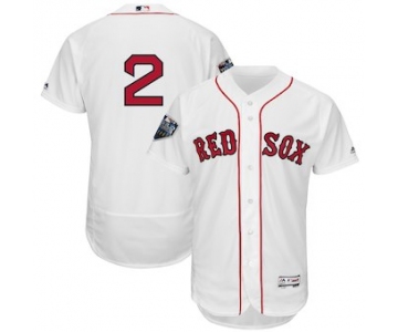 Men's Boston Red Sox #2 Xander Bogaerts Majestic White 2018 World Series Flex Base Player Jersey