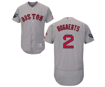 Red Sox #2 Xander Bogaerts Grey Flexbase Authentic Collection 2018 World Series Stitched MLB Jersey