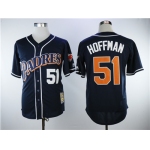 Men's San Diego Padres #51 Trevor Hoffman Navy Blue Throwback Stitched MLB Jersey