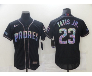 Men San Diego Padres 23 Tatis jr Black Colorful Edition Elite 2021 Nike MLB Jersey