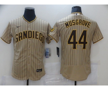 Men San Diego Padres 44 Musgrove brown stripe Elite 2021 Nike MLB Jersey