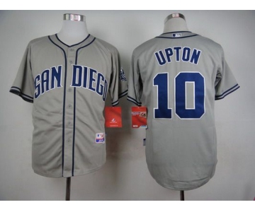 Men's San Diego Padres #10 Justin Upton Gray Jersey
