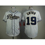 Men's San Diego Padres #19 Tony Gwynn White Cool Base Jersey