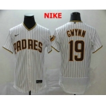 Men's San Diego Padres #19 Tony Gwynn White Pinstripe Stitched MLB Flex Base Nike Jersey