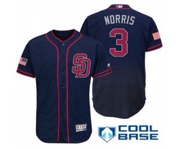 Men's San Diego Padres #3 Derek Norris Navy Blue Stars & Stripes Fashion Independence Day Stitched MLB Majestic Cool Base Jersey