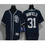 Men's San Diego Padres #31 Dave Winfield Navy Blue Stitched MLB 2016 Majestic Flex Base Jersey