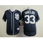 Men's San Diego Padres #33 James Shields Navy Blue Jersey
