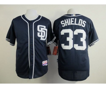 Men's San Diego Padres #33 James Shields Navy Blue Jersey