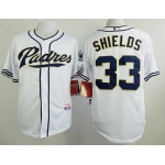 Men's San Diego Padres #33 James Shields White Jersey