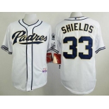 Men's San Diego Padres #33 James Shields White Jersey