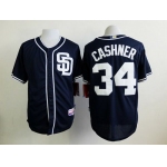 Men's San Diego Padres #34 Andrew Cashner Navy Blue Jersey