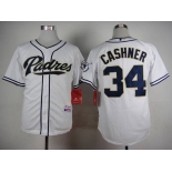 Men's San Diego Padres #34 Andrew Cashner White Jersey