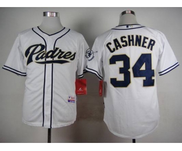Men's San Diego Padres #34 Andrew Cashner White Jersey