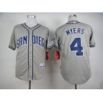 Men's San Diego Padres #4 Wil Myers Gray Jersey
