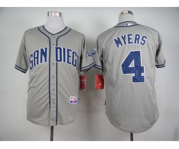 Men's San Diego Padres #4 Wil Myers Gray Jersey